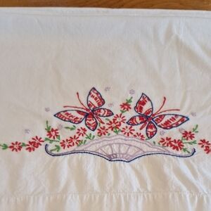 Set Of Vintage Embroidered Standard Size Pillow Cases